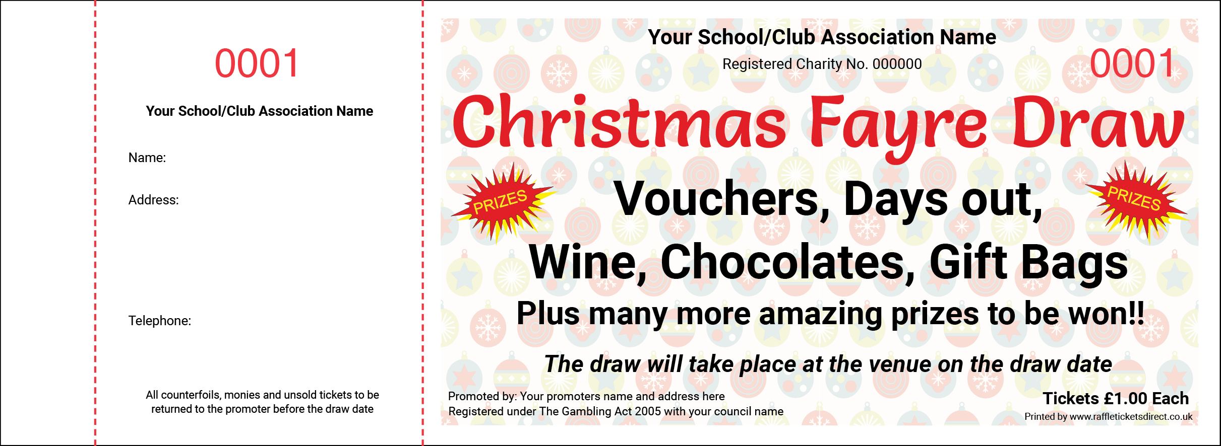 Christmas Raffle Tickets Design 9