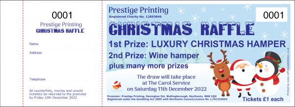 CHRISTMAS RAFFLE DESIGN 9 | Raffle Tickets Direct